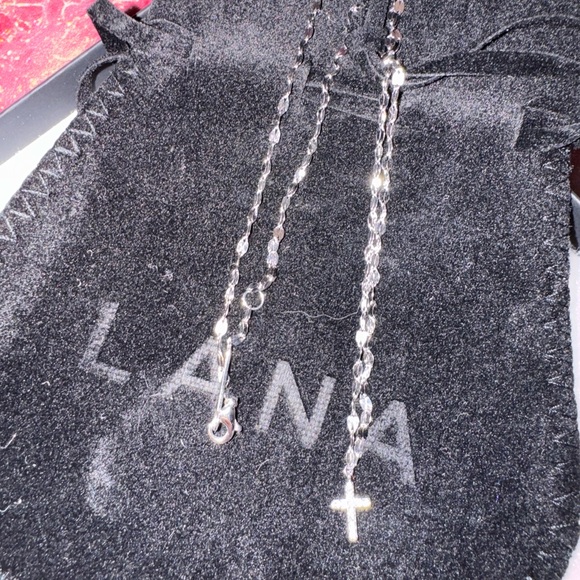 Lana 14k Gold Flawless Mini Cross Necklace - Picture 2 of 5
